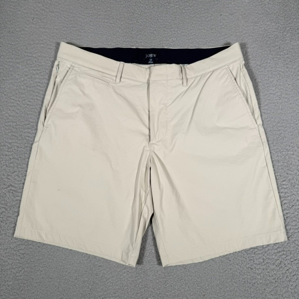 J Crew Shorts‎ Mens 35x9 Brown Oarsman Tech Chino Casual Preppy Nylon Blend Logo